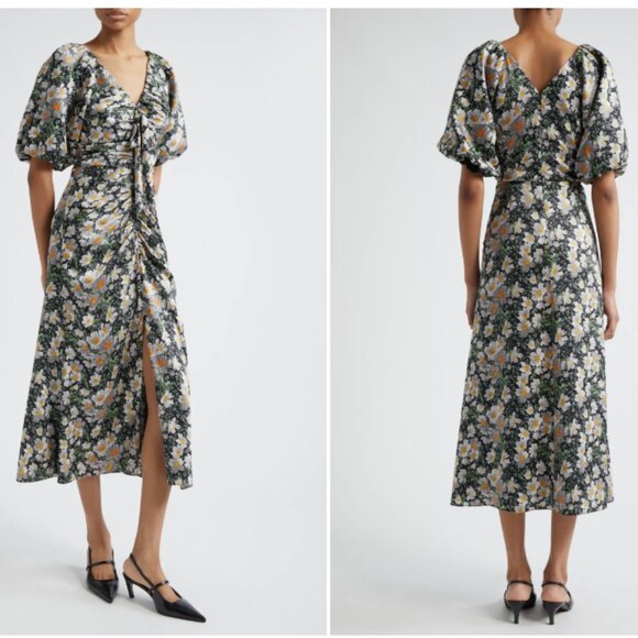 Cinq à Sept Cosmo Flowers Brenton Floral Midi-Dress - Picture 1 of 8
